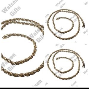 NWOT Lot Of 3 18k Gold Layered Filled 4mm Rope Chain Made In Italy 20,22,24